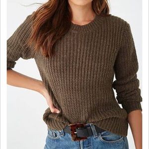 🍂NWOT Chunky Knit Olive Green Sweater F21 Small